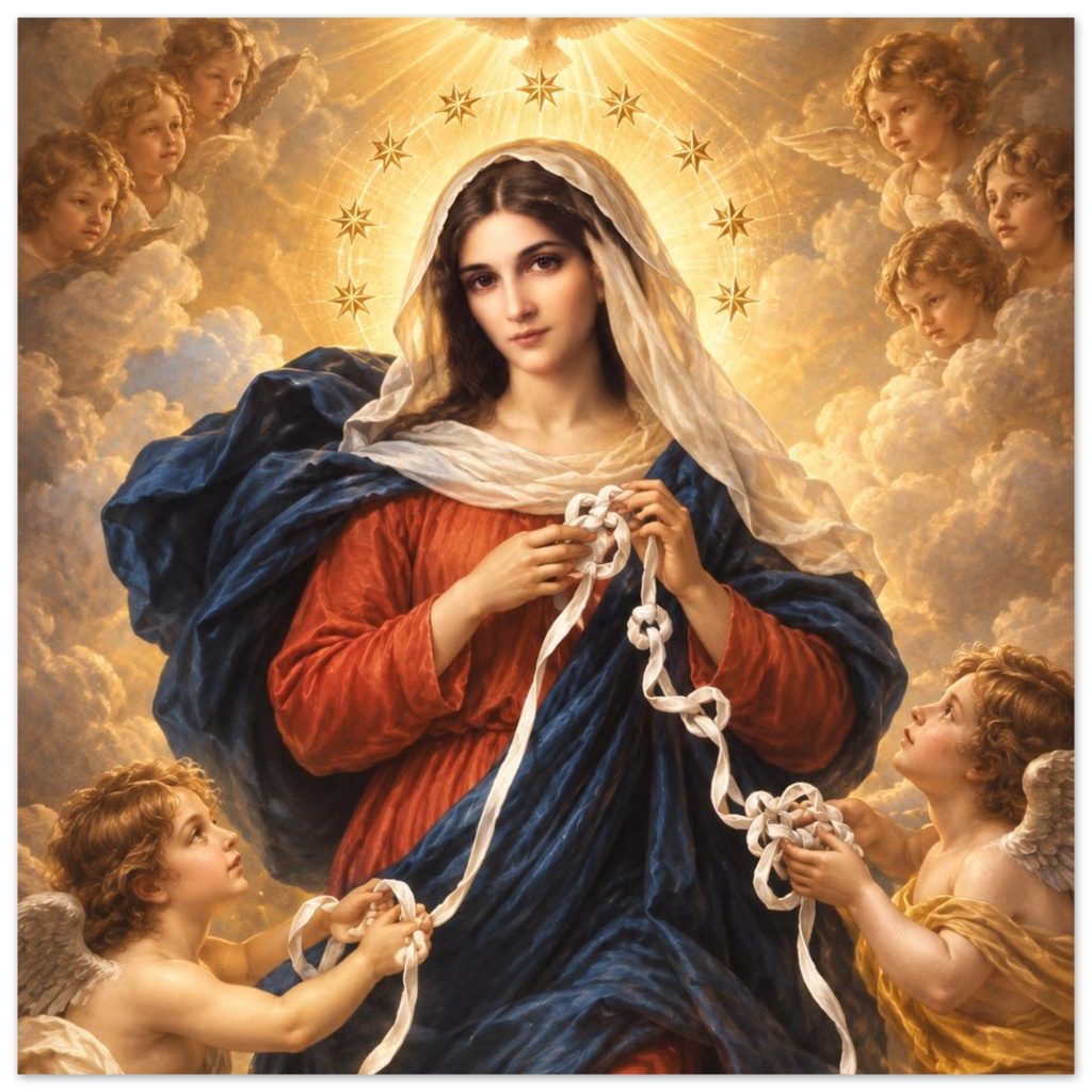 MARY Undoer of knots | Ceramic Circle Ornament