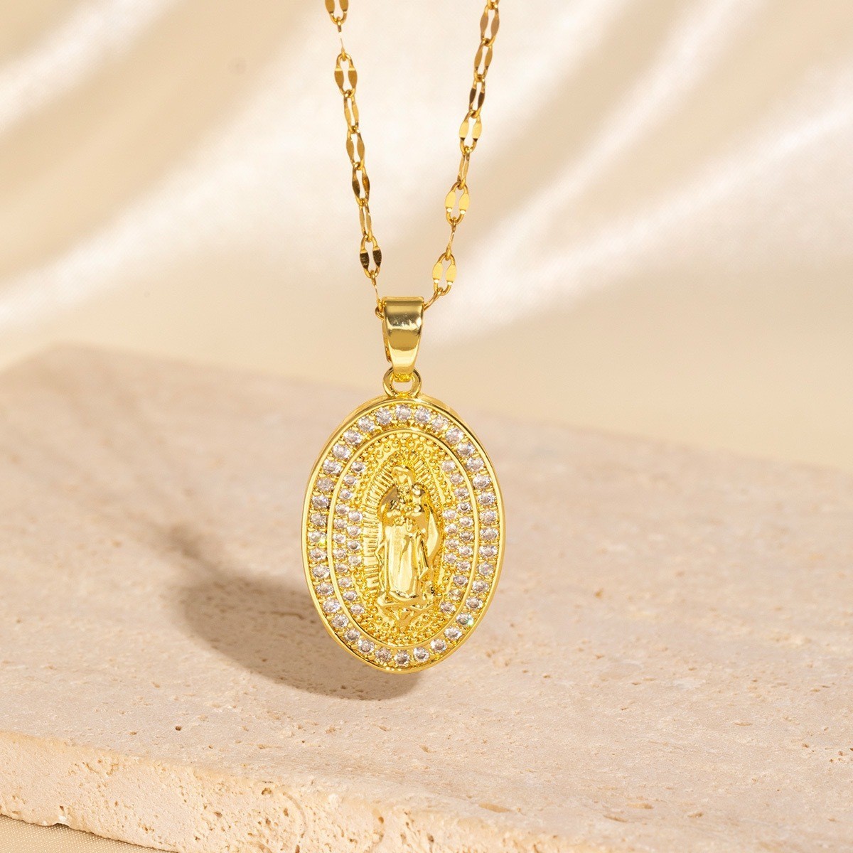 Virgin Mary Inlaid With Rhinestones Pendants - Image 9