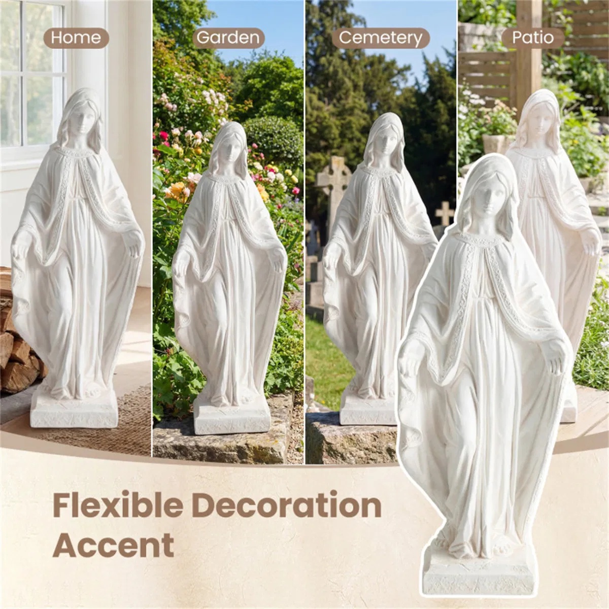 31.5" Virgin Mary Garden Statue - Image 3