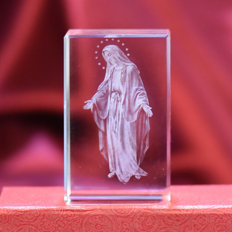 Marian image Glass Ornament - Image 3