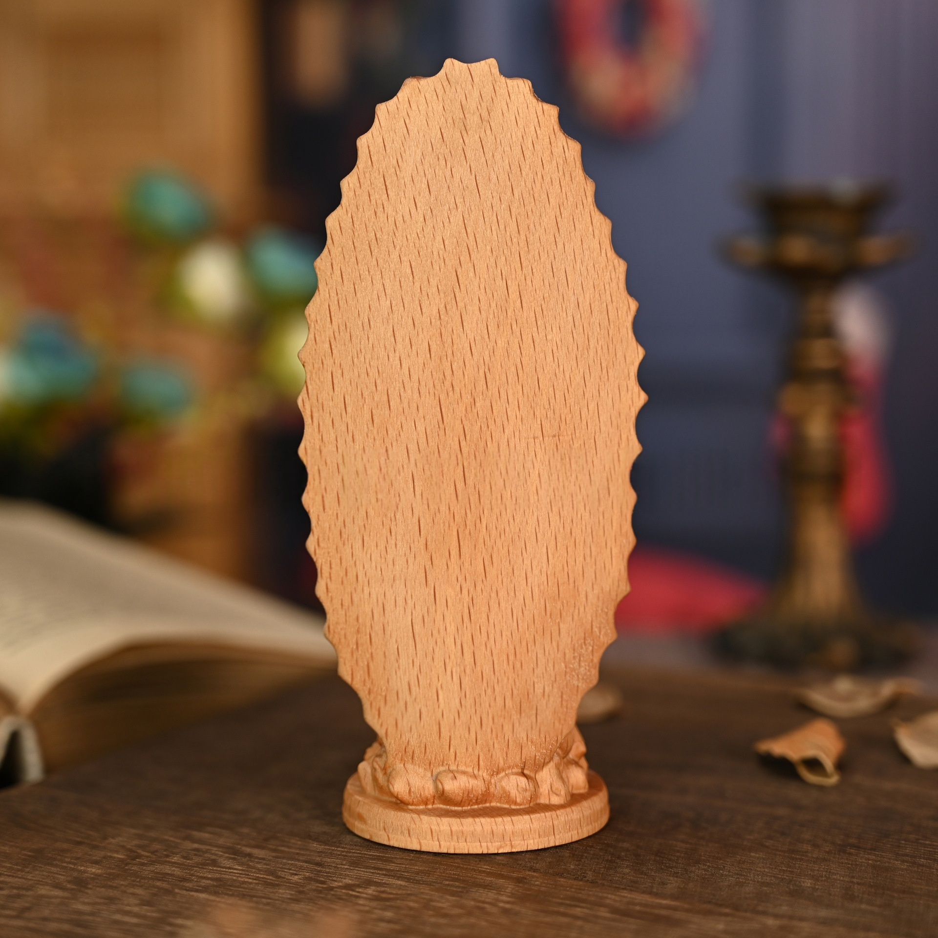 Our Lady of Guadalupe – Carved Boxwood Statue - Image 7