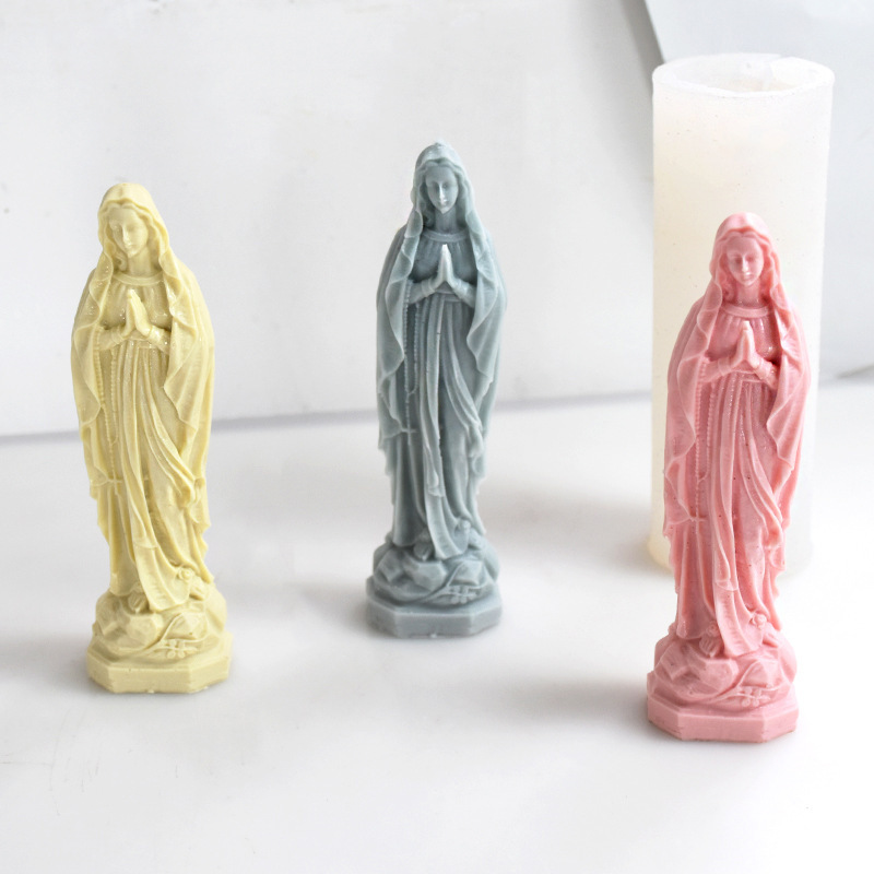 Silicone Virgin Mary Candle or soap Mould/Mold - Image 6