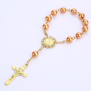 Gold-Plated Rosary Bracelet