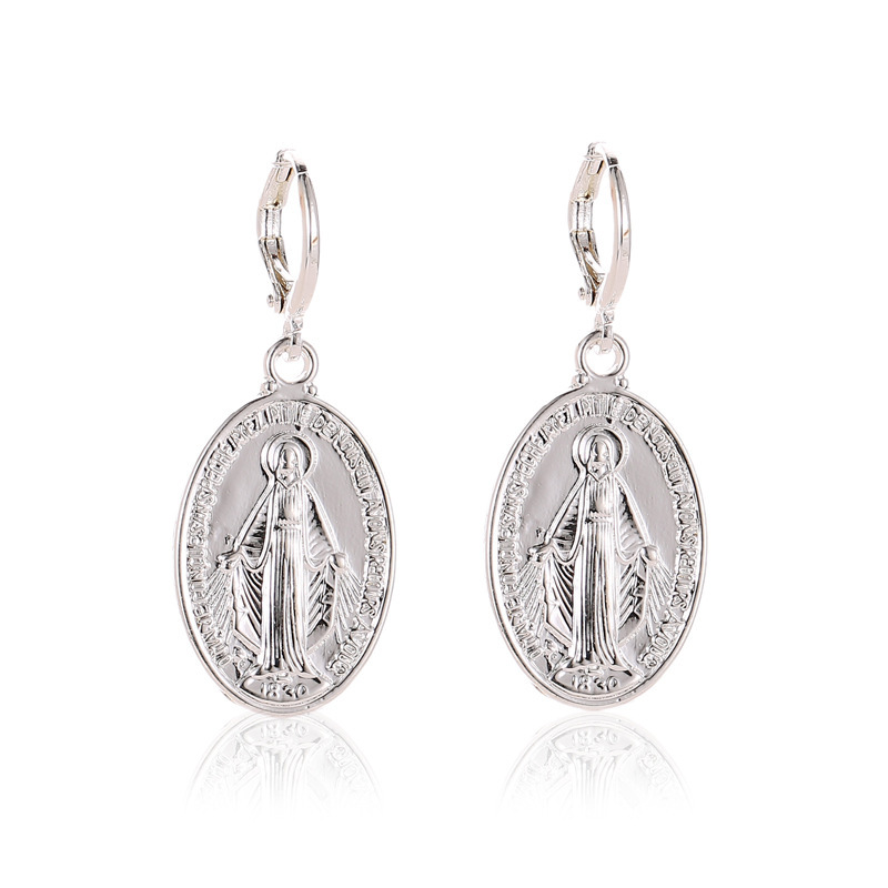 Virgin Mary Gold or Silver Earrings - Image 6