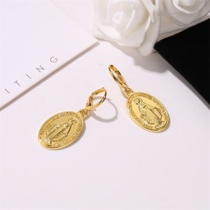 Virgin Mary Gold or Silver Earrings