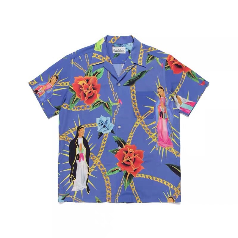 Hawaiian Shirt Virgin Maries |   Short Sleeve Button Down  Shirt