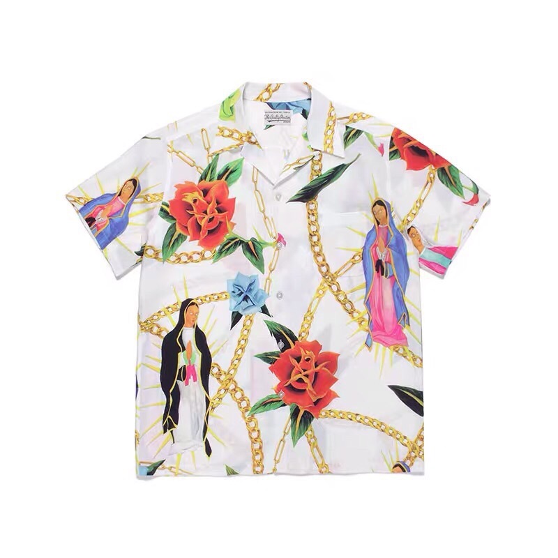 Hawaiian Shirt Virgin Maries | Short Sleeve Button Down Shirt - Image 4