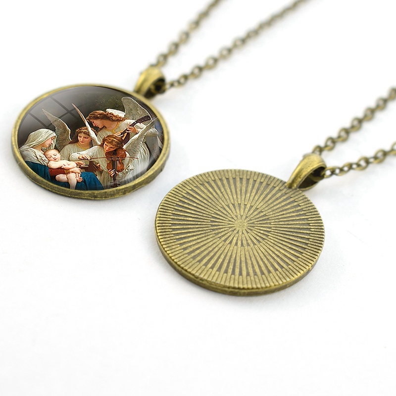 Nativity of Jesus Glass Cabochon Pendant Necklace - Image 4