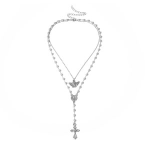 Y cross tassel necklace