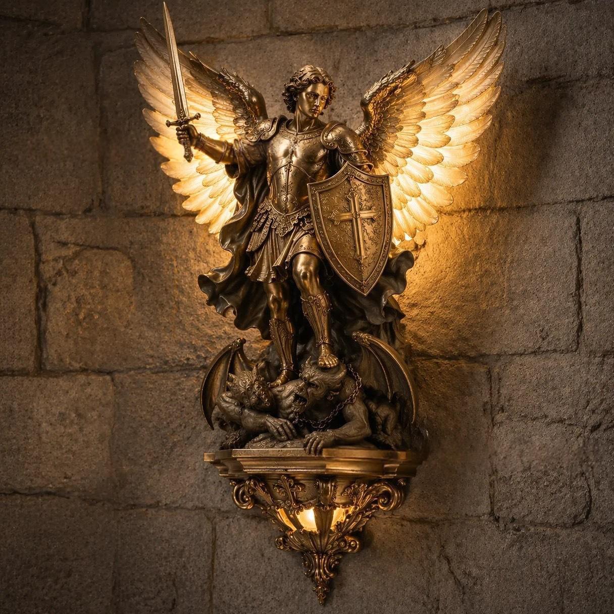 Archangel Michael Wall Lamp | Resin - Image 3