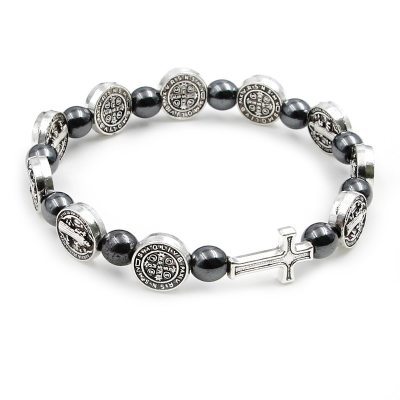 Benedictine Medal Hematite Bracelet - Image 5