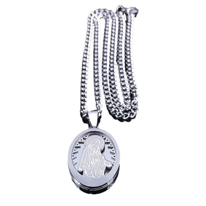 Virgin Mary Prayer Pendant Oval - Image 6