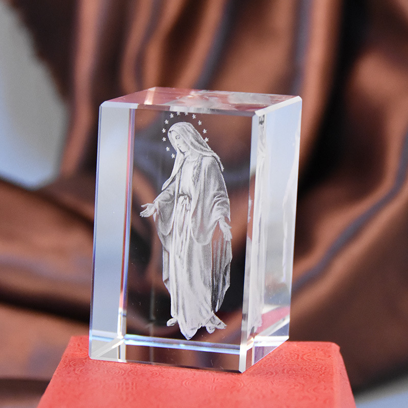 Marian image Glass Ornament - Image 2