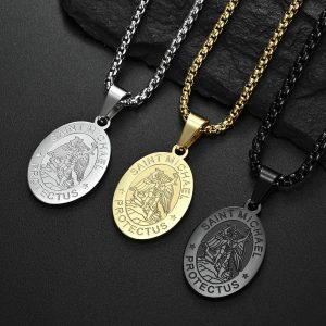 St Michael Pendant in Stainless Steel