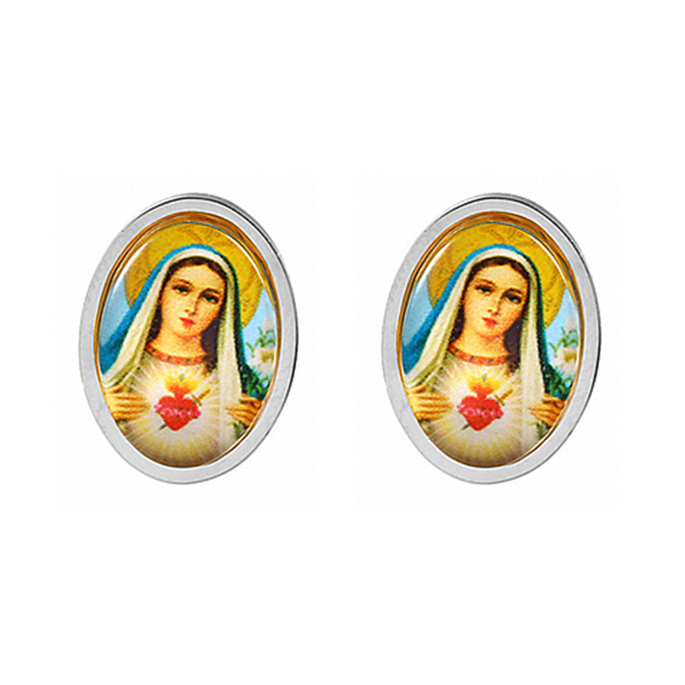 Immaculate Heart of Mary – Devotional Stud Earrings - Image 6