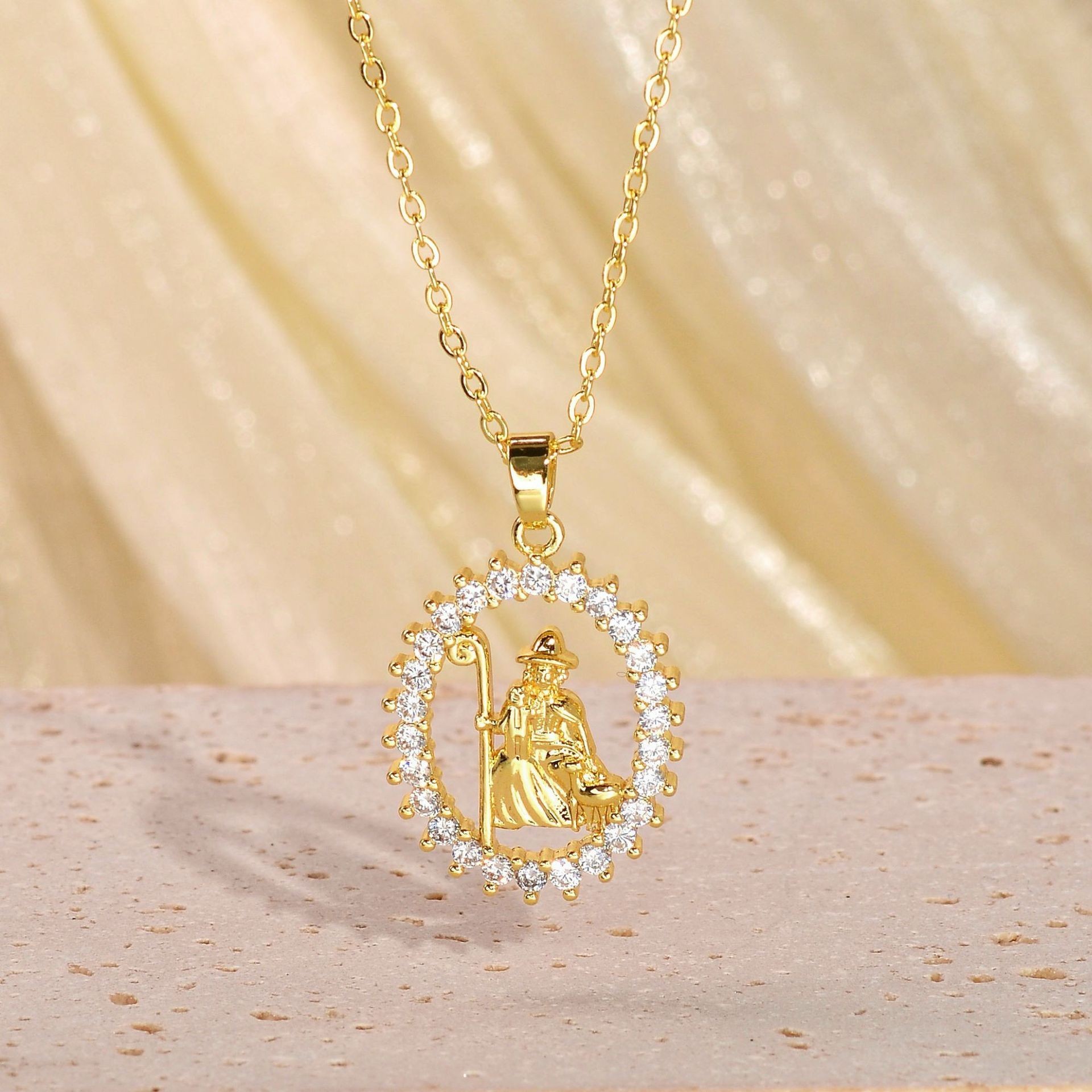 Virgin Mary Inlaid With Rhinestones Pendants - Image 8