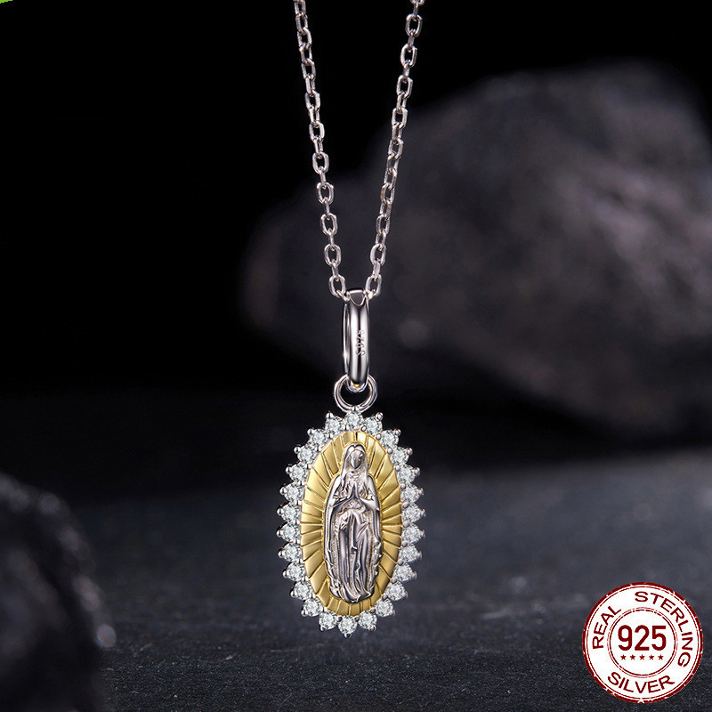 925 Sterling Silver Virgin Mary Pendant - Image 4