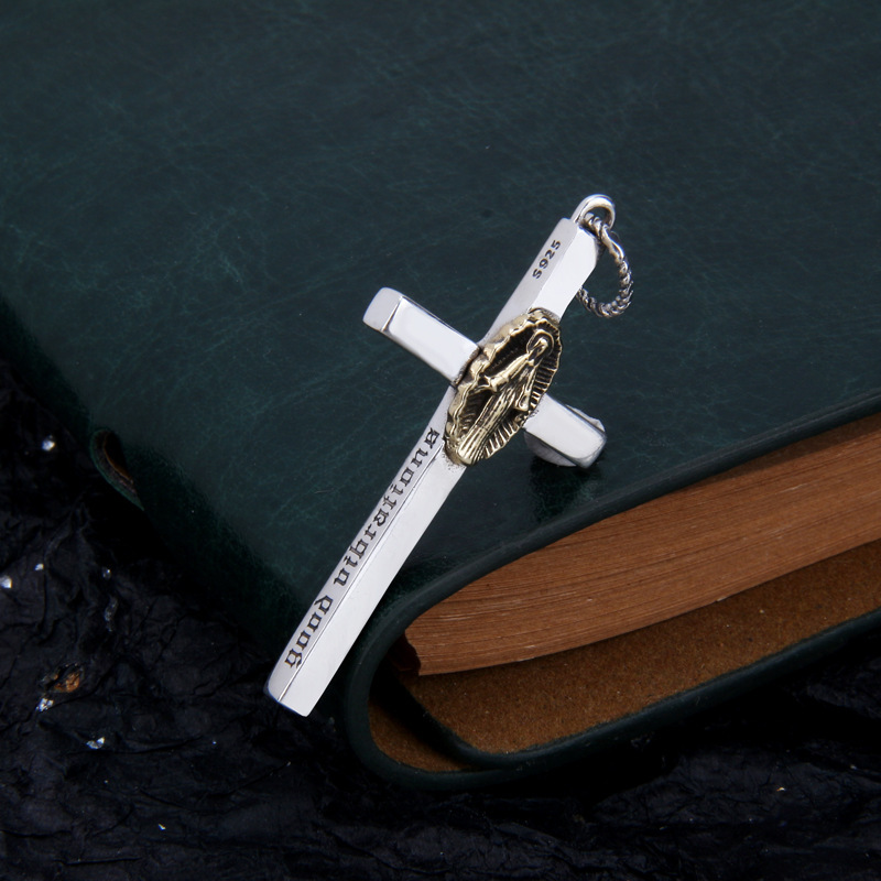 Sterling Silver Miraculous Medal Cross Pendant – 925 Silver - Image 2