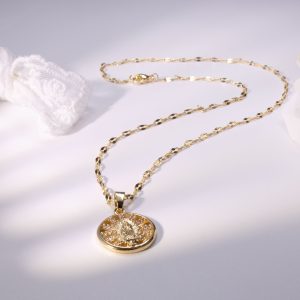 Catholic Cross, Crucifix & Miraculous Medal Necklaces – Gold-Tone Collection
