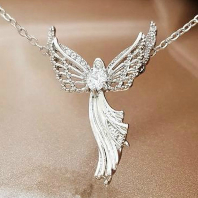 Holy Spirit Dove Necklace – Silver-Tone Angel Wing Design - Image 4