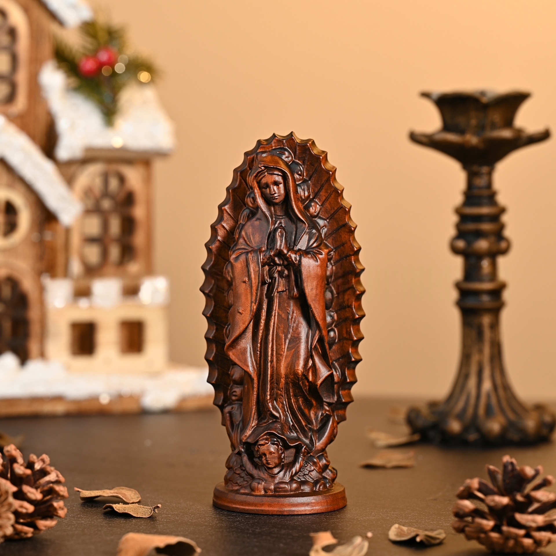 Our Lady of Guadalupe – Carved Boxwood Statue