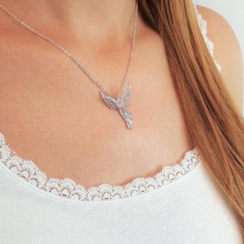 Holy Spirit Dove Necklace – Silver-Tone Angel Wing Design - Image 5
