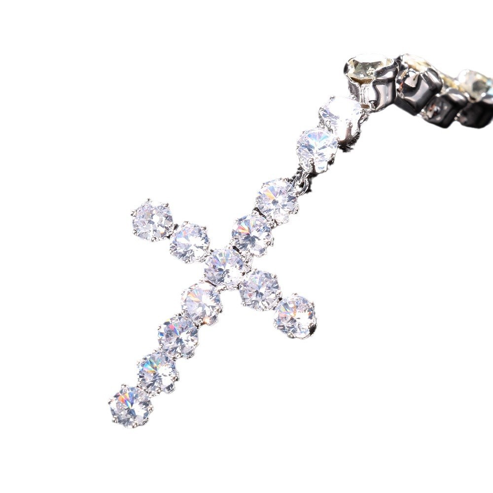 Rhinestone Cross Pendant Necklace - Image 3