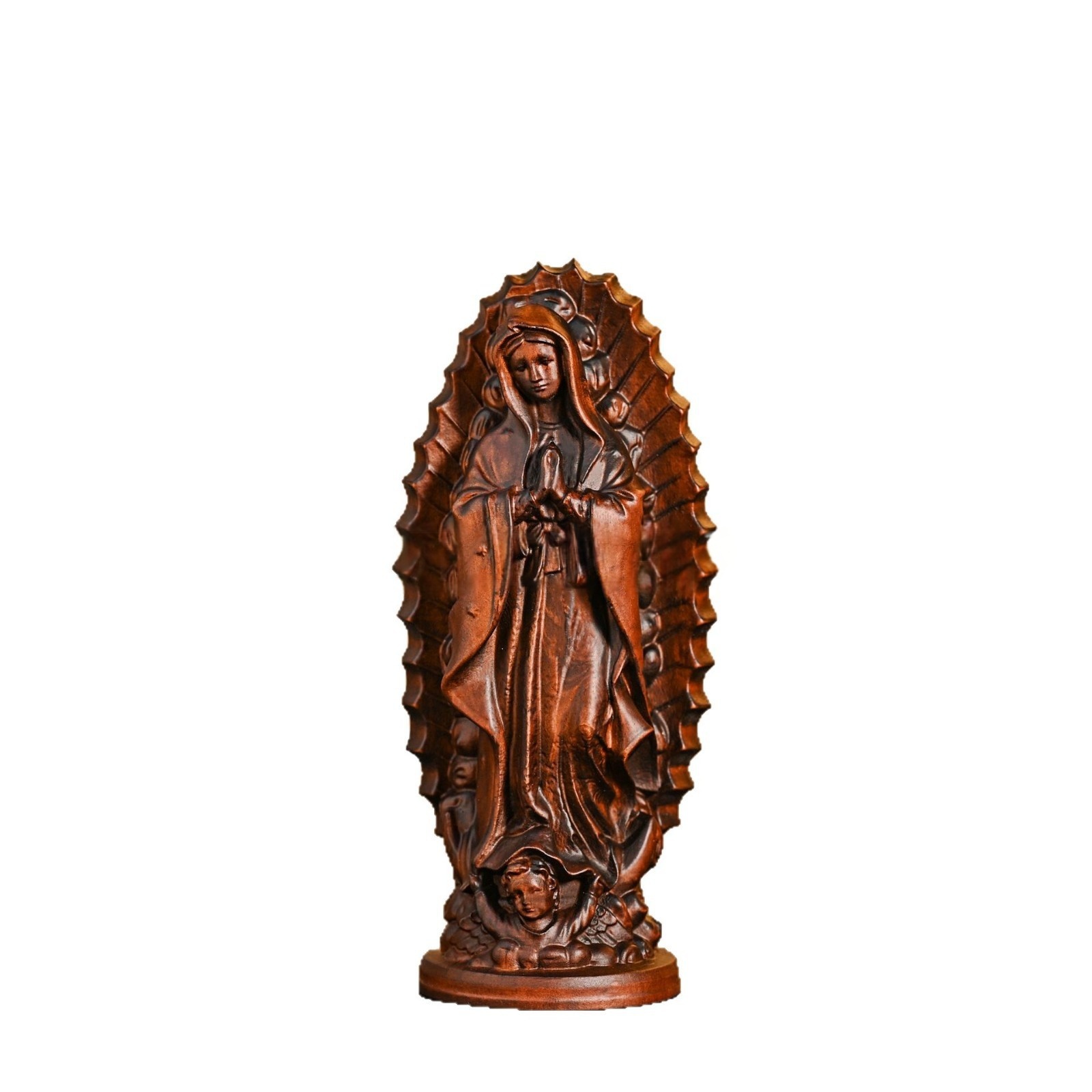 Our Lady of Guadalupe – Carved Boxwood Statue - Image 5