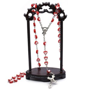 Red and Pink Heart Rosary