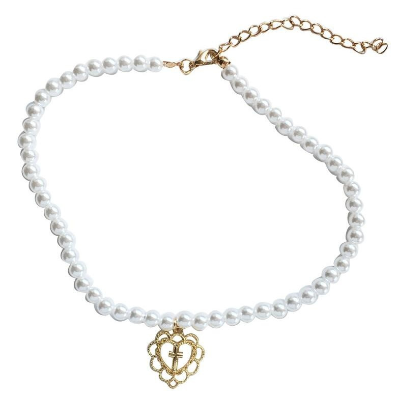 Pearl Heart-Cross Necklace - Image 5