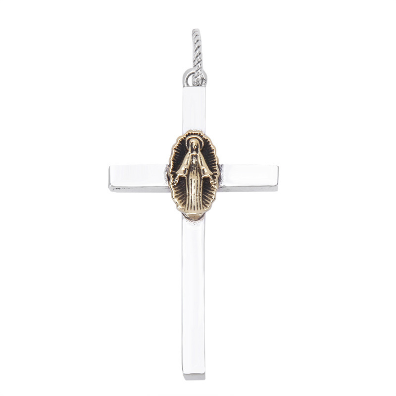 Sterling Silver Miraculous Medal Cross Pendant – 925 Silver - Image 5