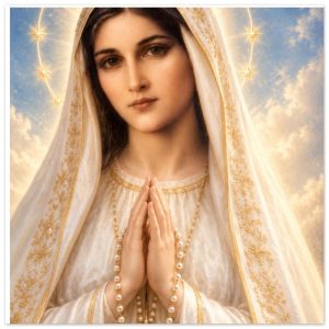 MARY Undoer Of Knots | Serene Gold & White Divine Mother Glass Ornament