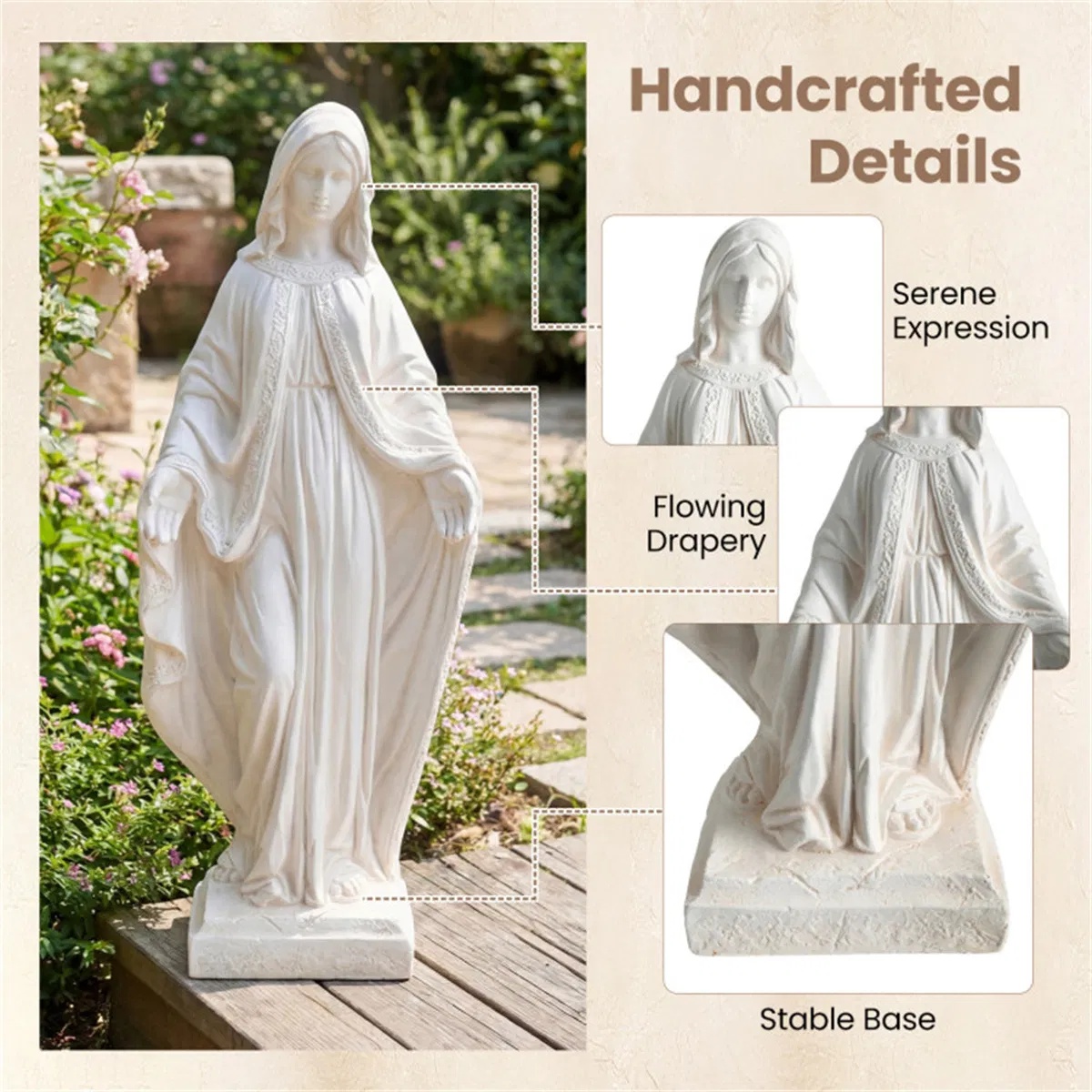 31.5" Virgin Mary Garden Statue - Image 7