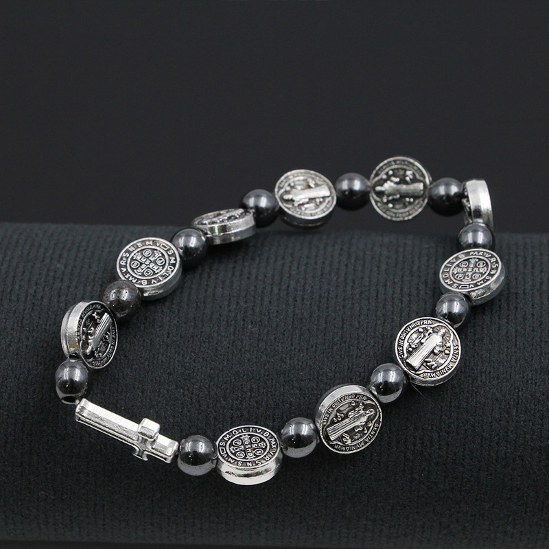 Benedictine Medal Hematite Bracelet - Image 8