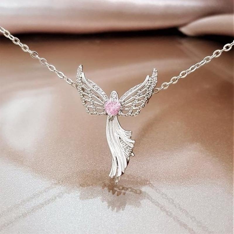 Holy Spirit Dove Necklace – Silver-Tone Angel Wing Design - Image 2