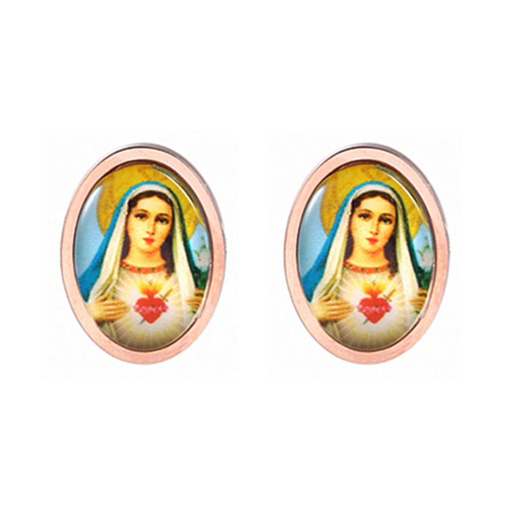 Immaculate Heart of Mary – Devotional Stud Earrings - Image 2