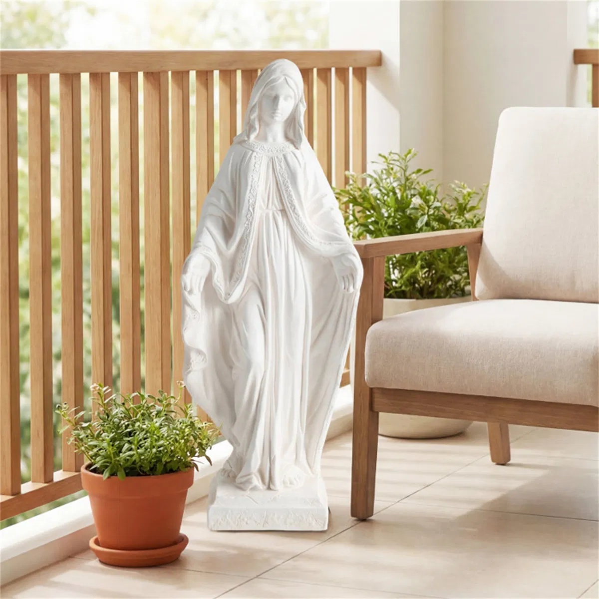 31.5" Virgin Mary Garden Statue - Image 6