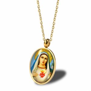 Immaculate Heart of Mary – Gold Devotional Necklace