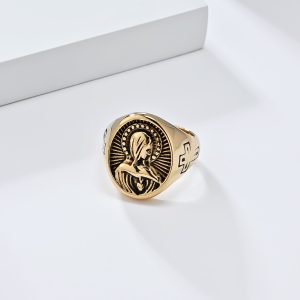 Blessed Virgin Mary Signet Ring – Stainless Steel