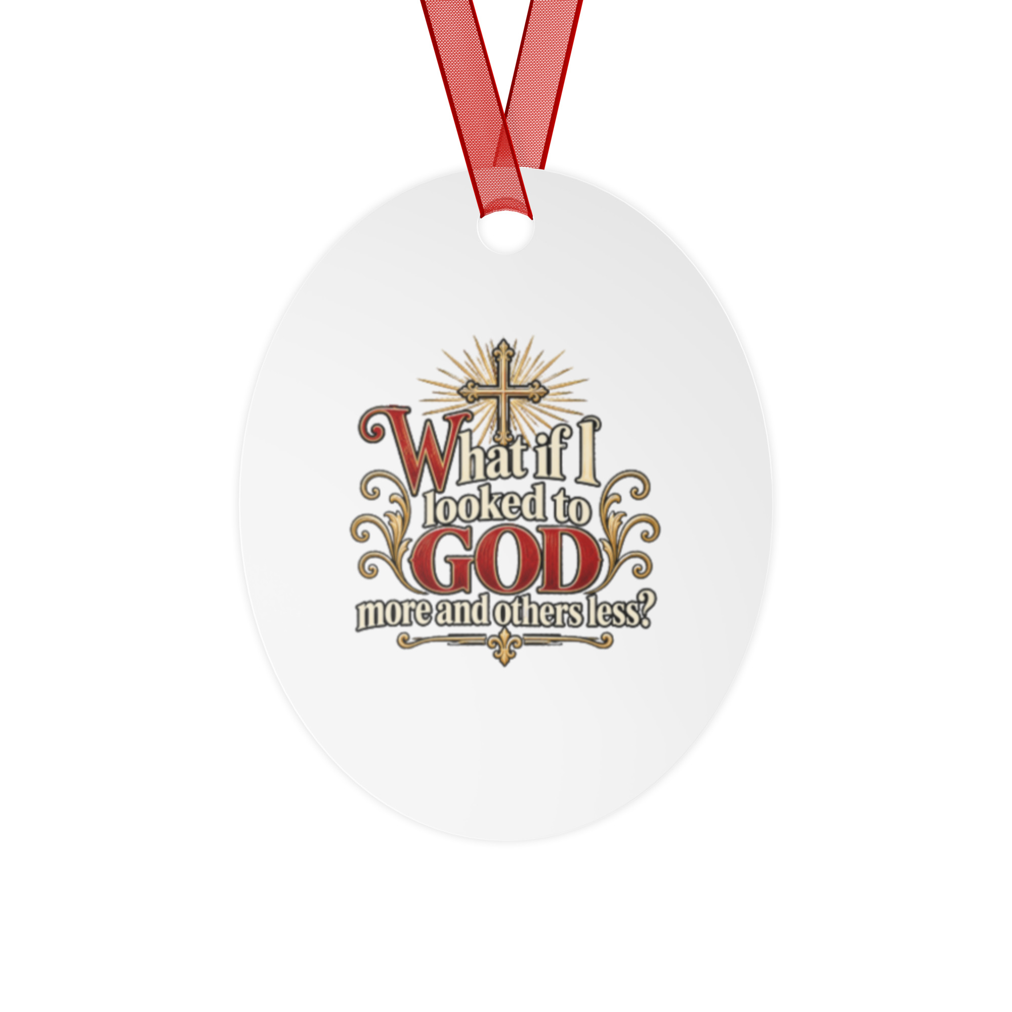 What if I looked to God more | Double-sided ceramic Christmas ornament - Image 2