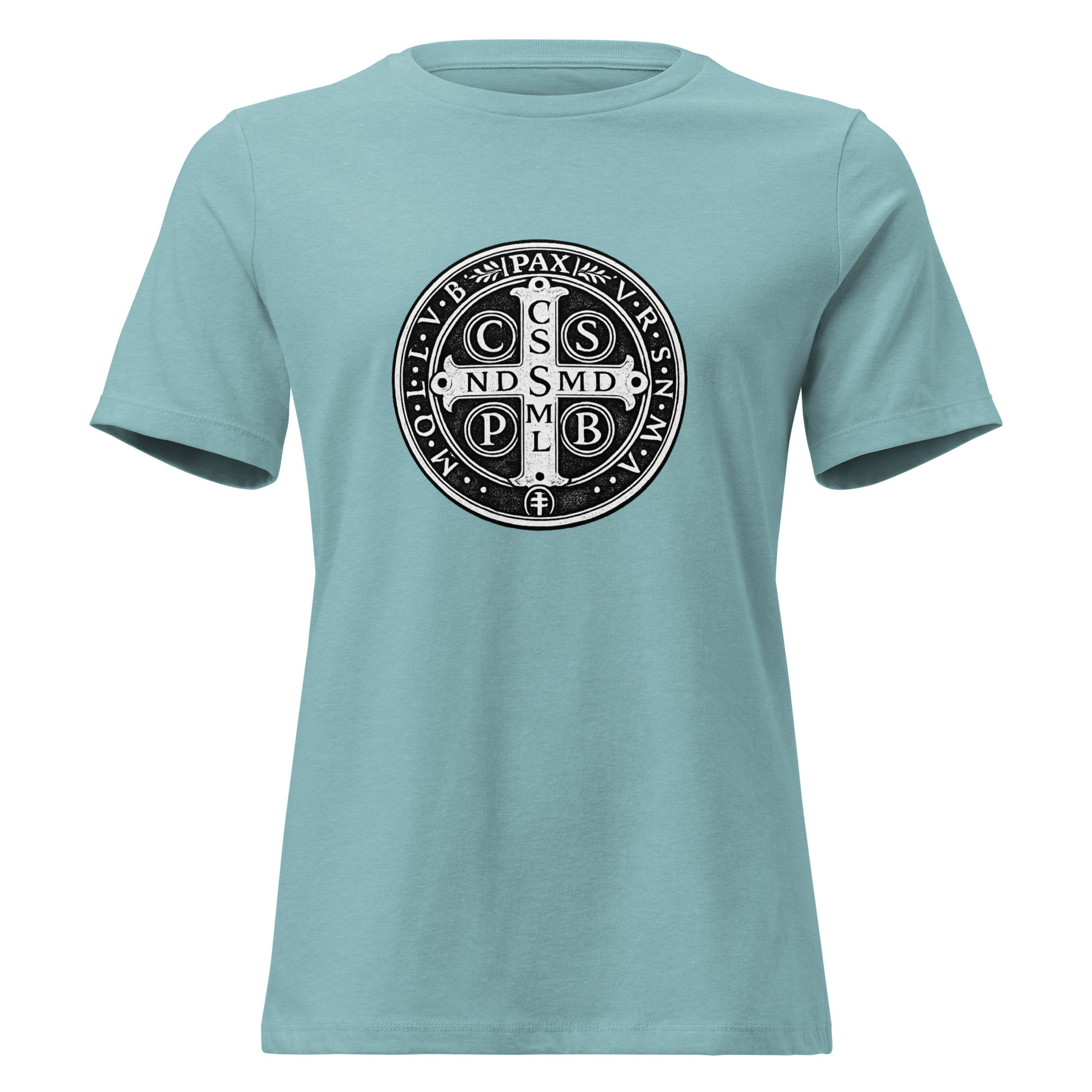 Benedictine Medal Front and Back Design | Women's Relaxed T-Shirt - Image 9