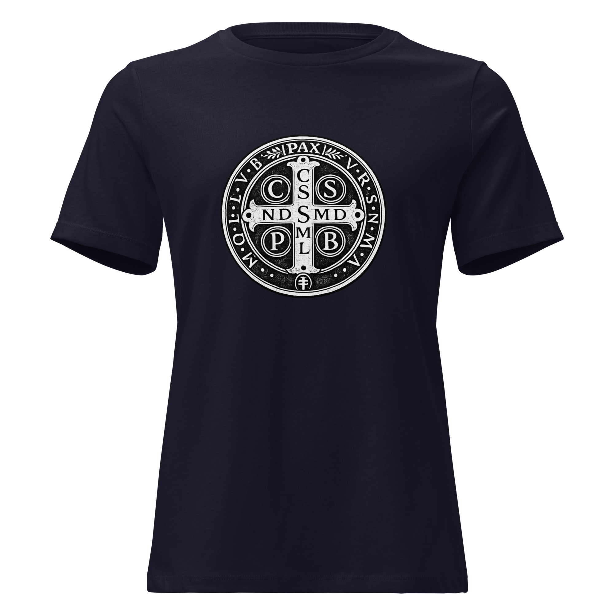 Benedictine Medal Front and Back Design | Women's Relaxed T-Shirt - Image 2
