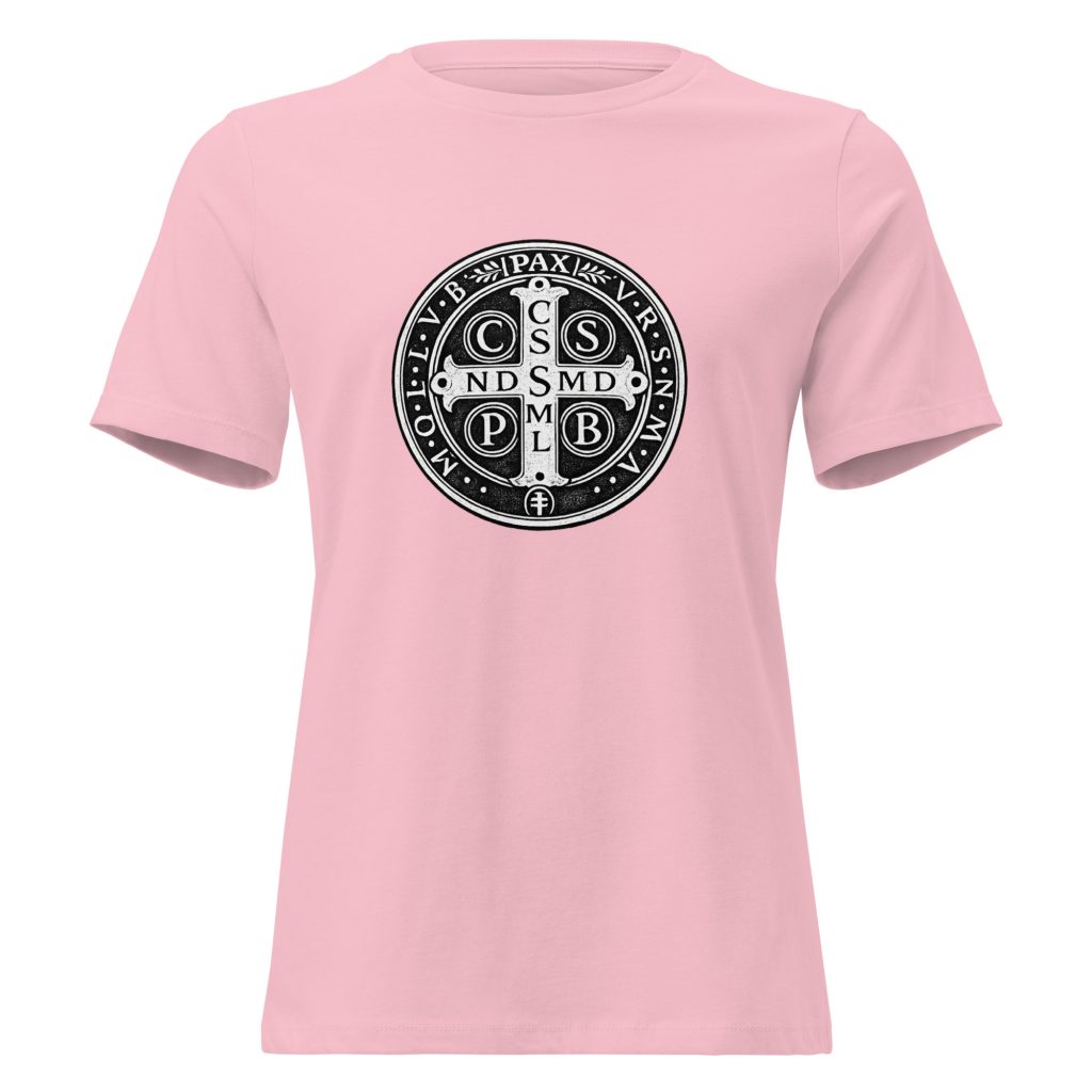 Benedictine Medal Front and Back Design | Women's Relaxed T-Shirt
