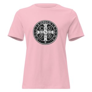Benedictine Medal Front and Back Design | Women's Relaxed T-Shirt