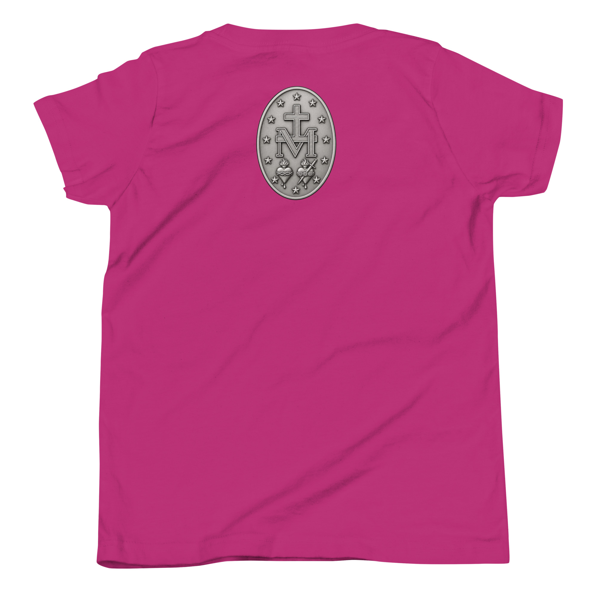 Miraculous Medal | Front and Back | Youth Short Sleeve T-Shirt - Image 8