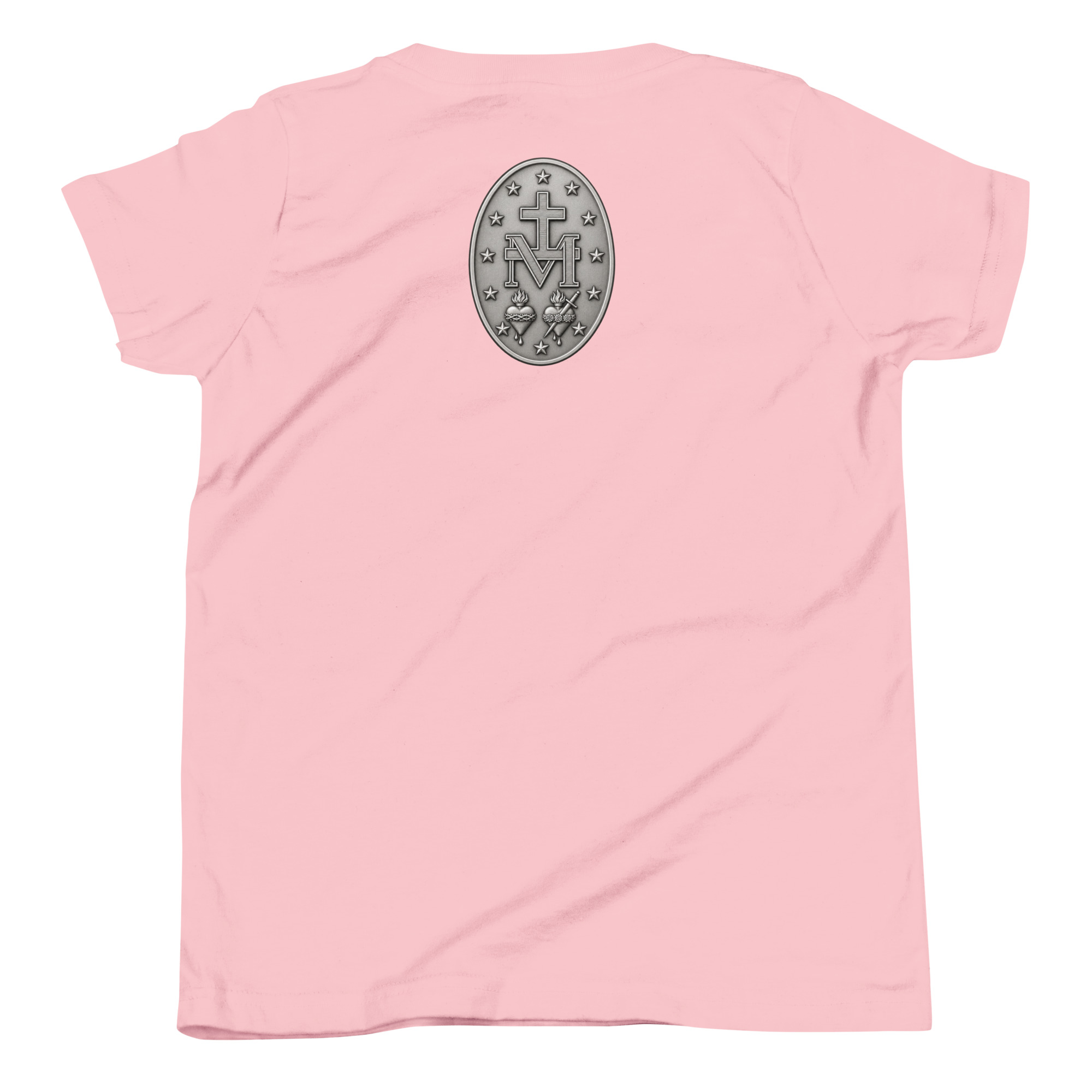 Miraculous Medal | Front and Back | Youth Short Sleeve T-Shirt - Image 10