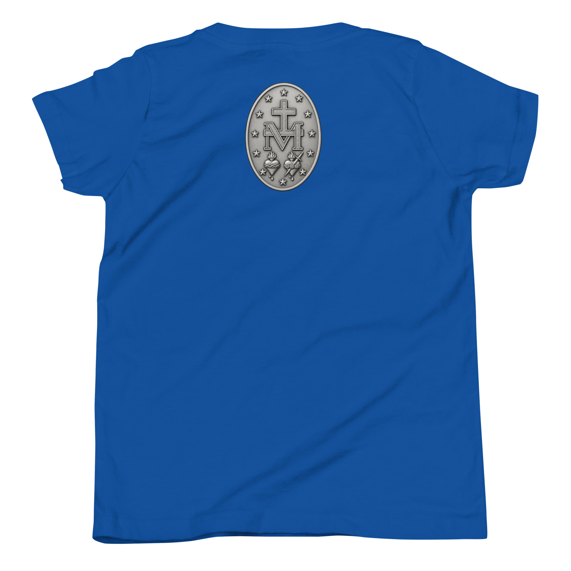 Miraculous Medal | Front and Back | Youth Short Sleeve T-Shirt - Image 7