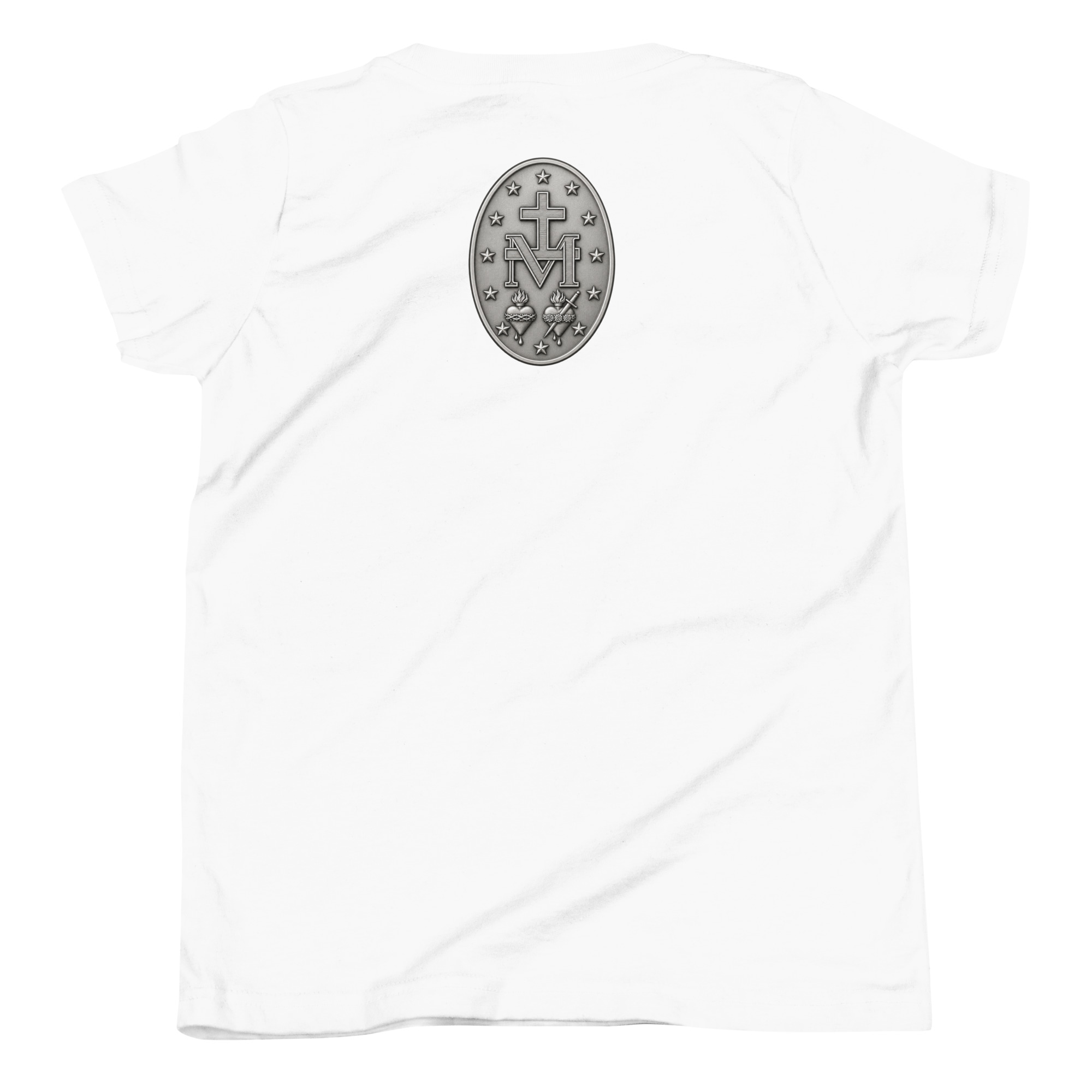 Miraculous Medal | Front and Back | Youth Short Sleeve T-Shirt - Image 9
